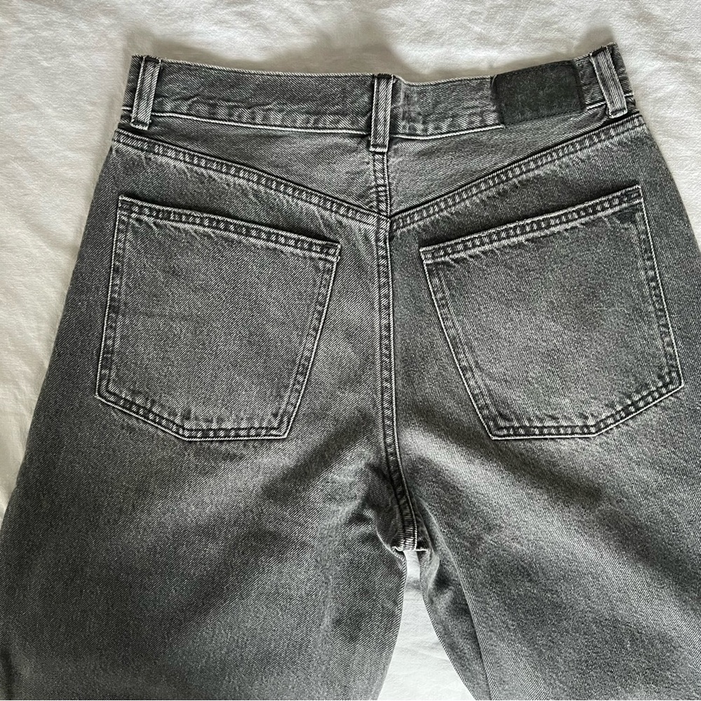 Madewell Super Wide Leg Jeans Charcoal Black Size 28 - Picture 5 of 6